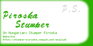 piroska stumper business card